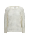 open-knit sweater in linen and cotton yarn