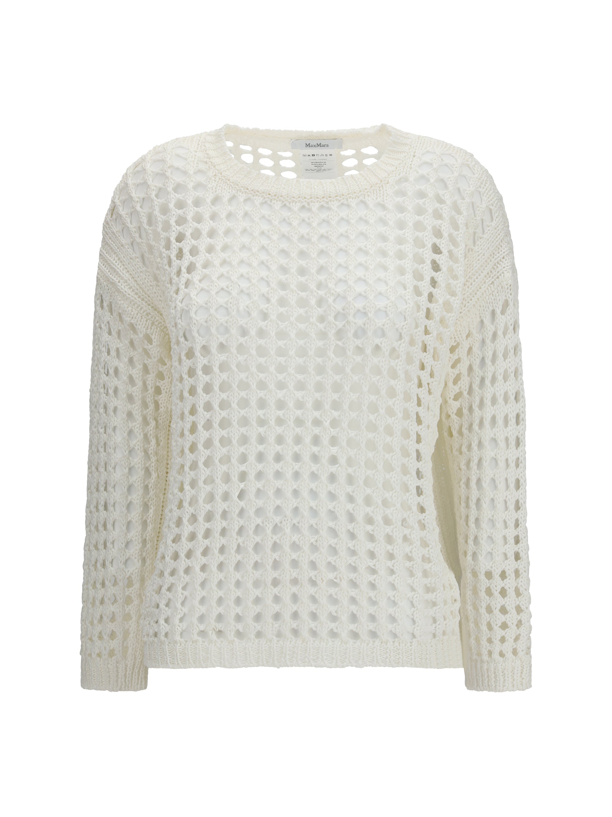 open-knit sweater in linen and cotton yarn