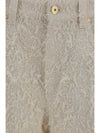 square-leg dyed furry pants with monili