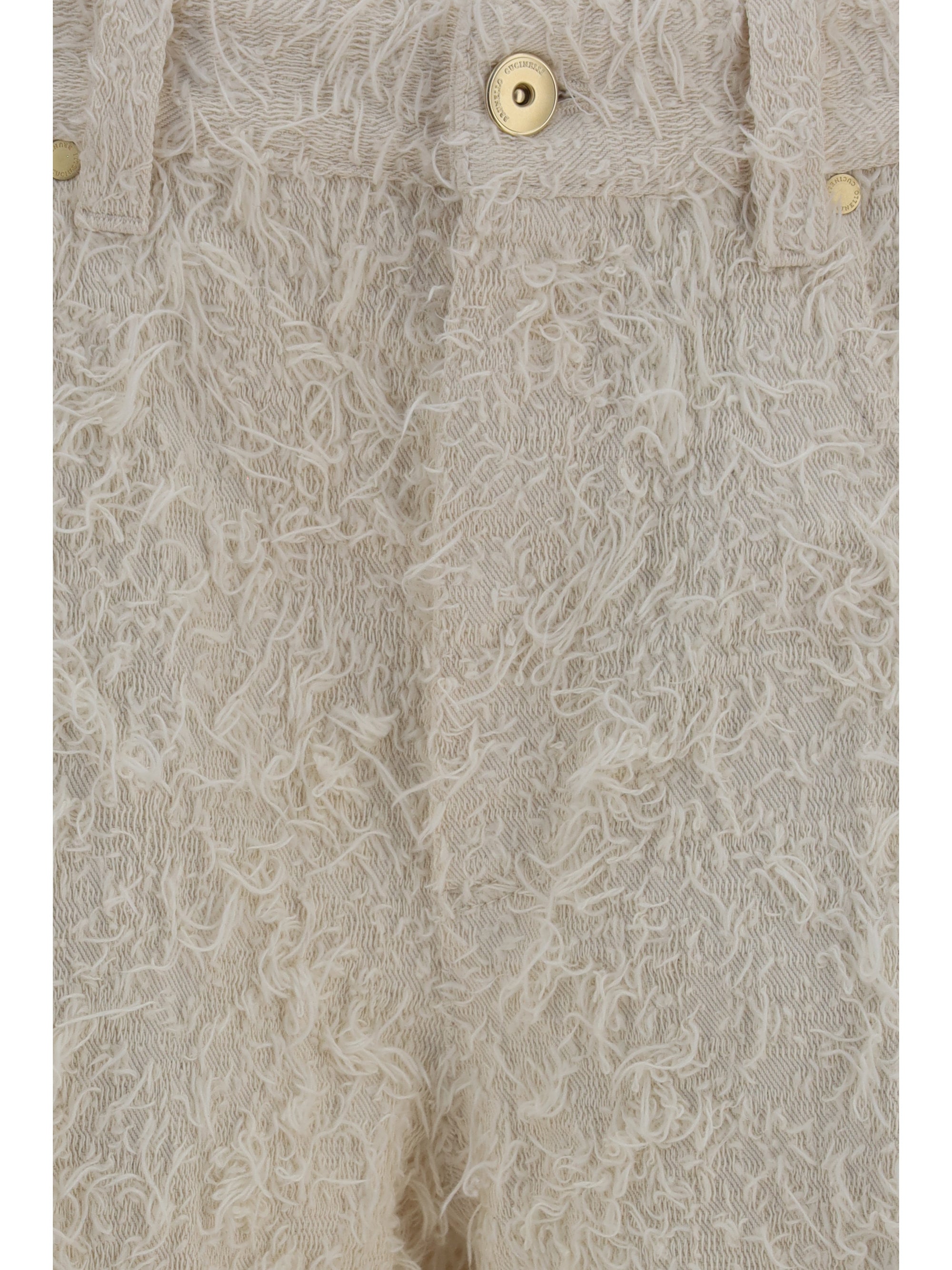 square-leg dyed furry pants with monili