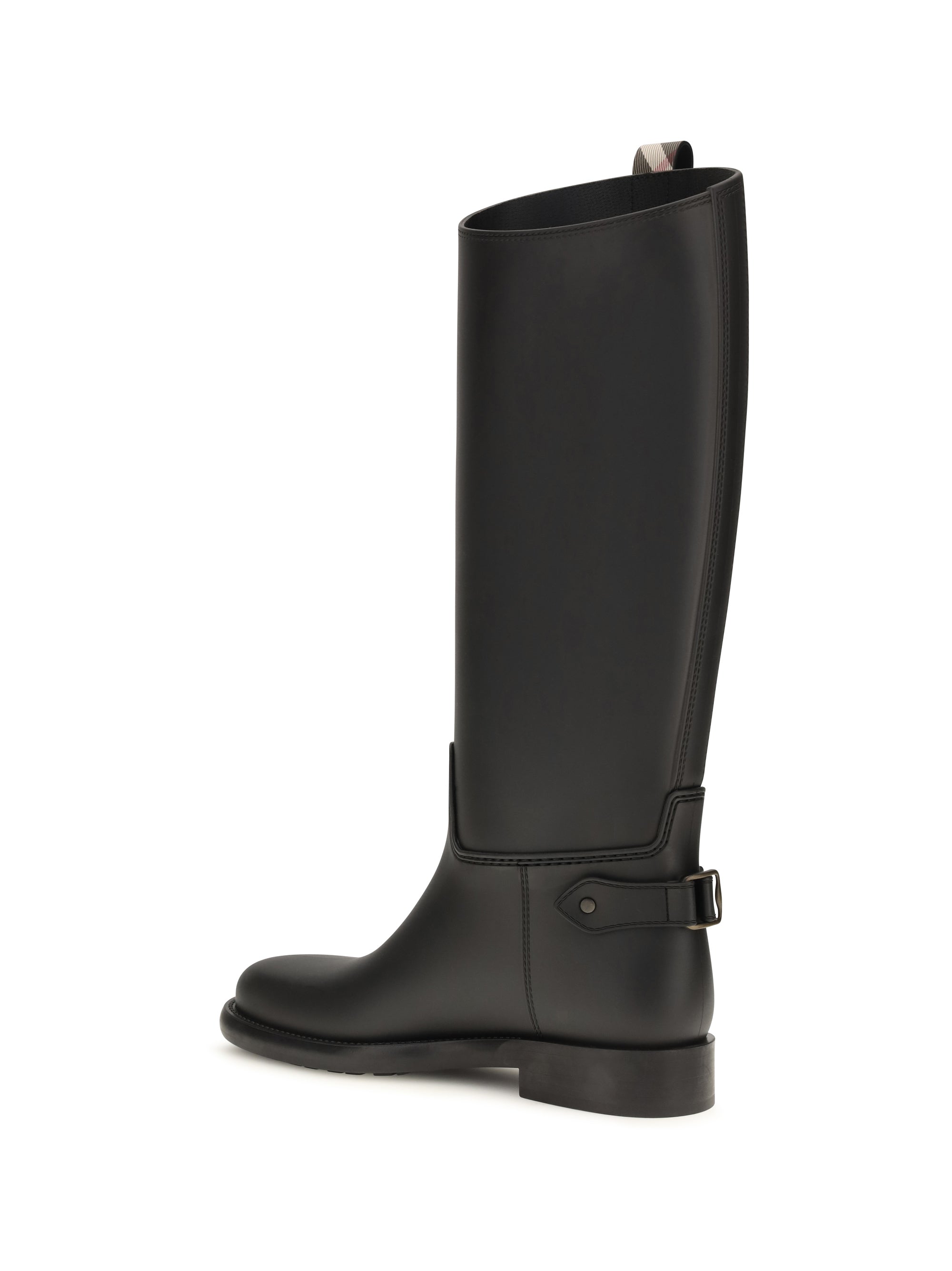 cavalier check detail knee-high boots