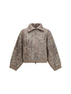 perforated zip cardigan