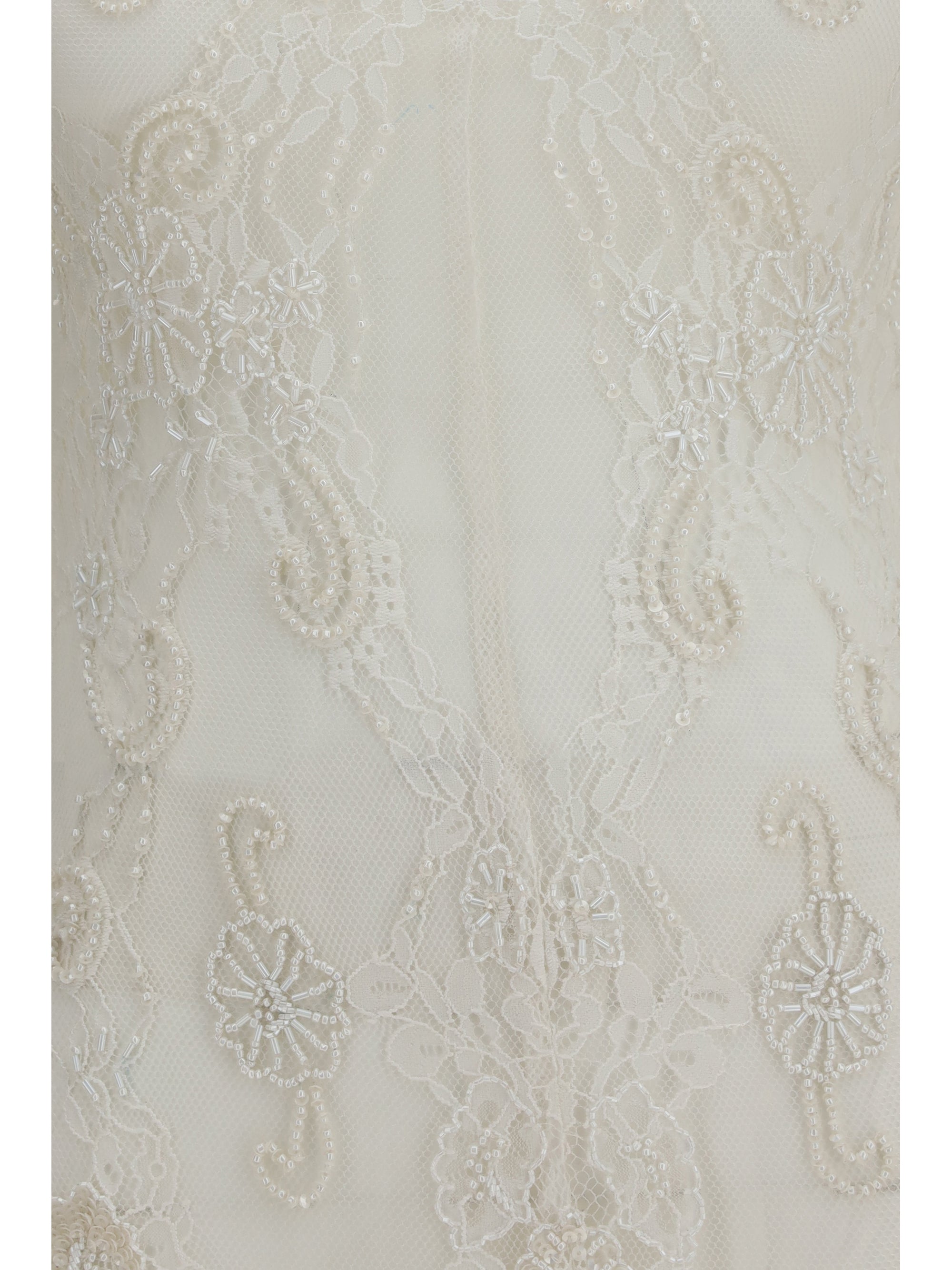 embroidered lace mini dress