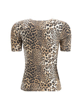 GANNI L leopard rib t-shirt 