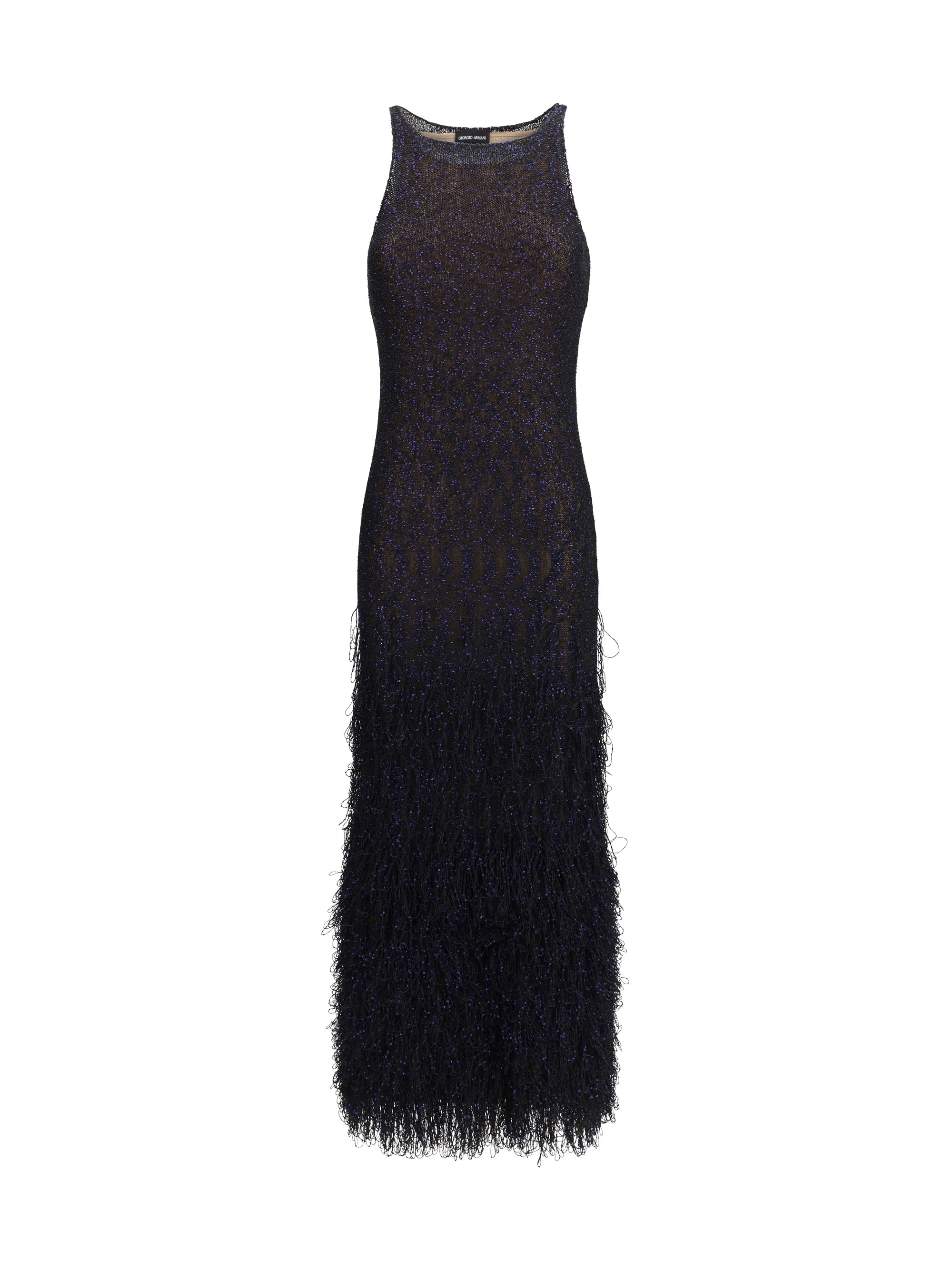 long sequin-knit dress