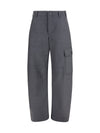 barrel cargo pants in virgin wool twill with monile