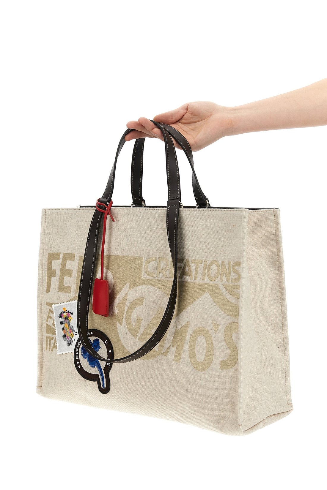 FERRAGAMO OS tote bag l jacquard fabric shopping bag