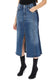 washed denim midi skirt