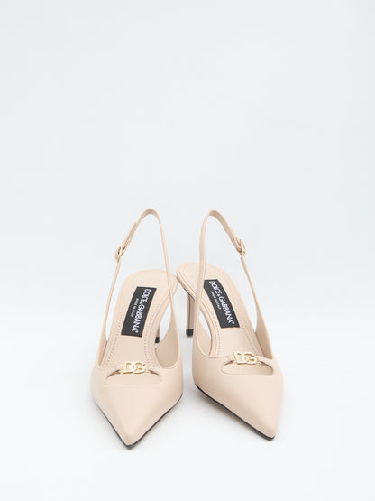 DOLCE&amp;GABBANA 36 slingback pumps in silk nappa