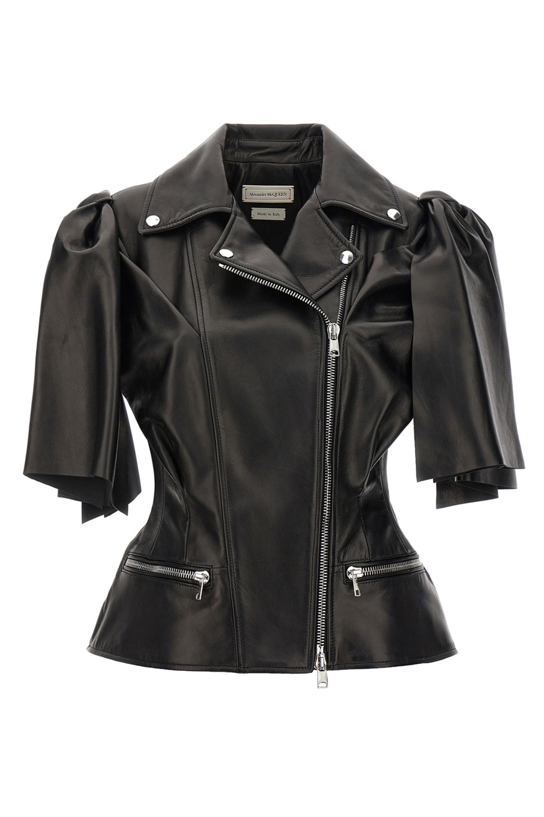 ALEXANDER MCQUEEN 42 bow knot leather biker vest
