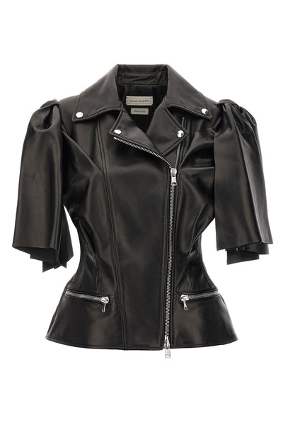 bow knot leather biker vest