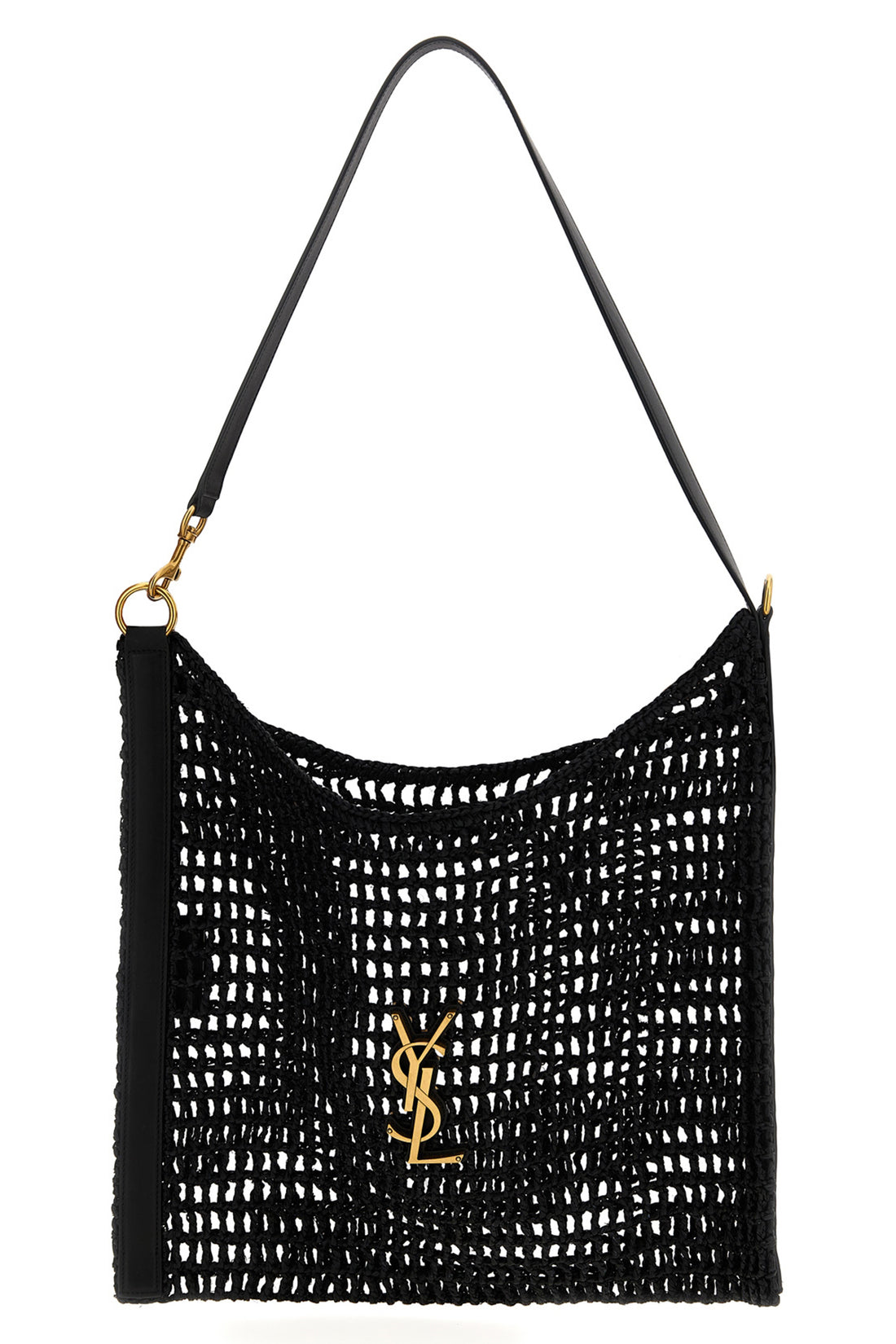 SAINT LAURENT OS oxalis shoulder bag in macramé raffia