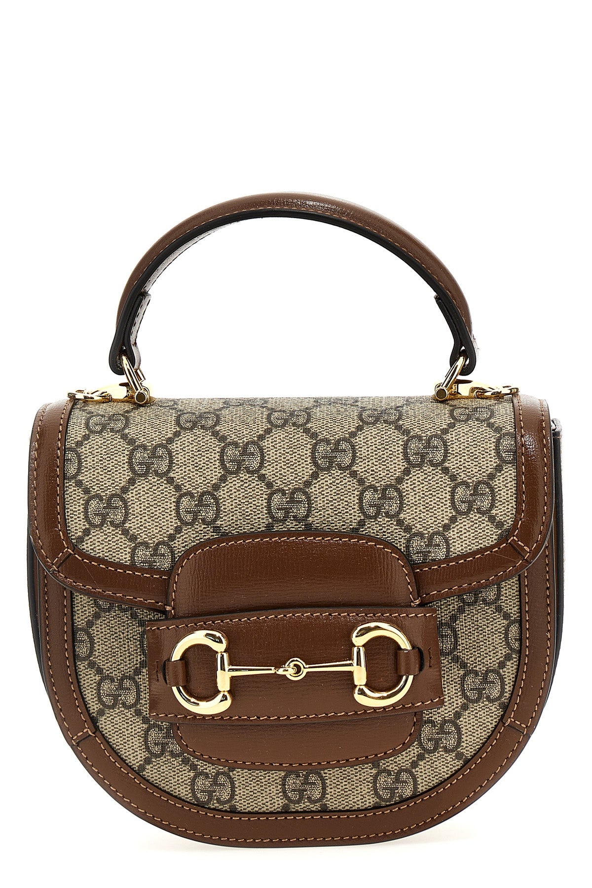 gucci horsebit 1955 handbag in gg supreme fabric and leather