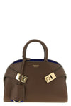 the ferragamo hug bicolor (xs) handbag exemplifies superior italian manufactur