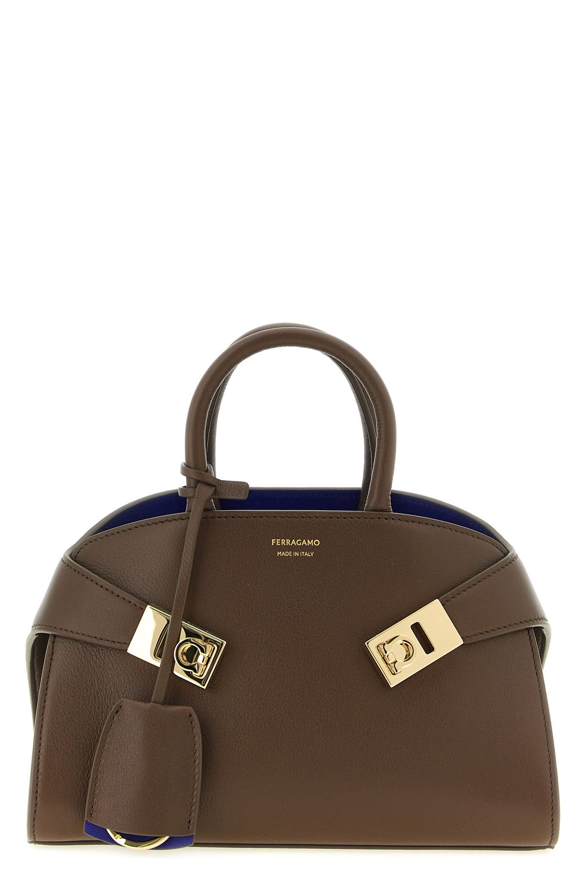 the ferragamo hug bicolor (xs) handbag exemplifies superior italian manufactur