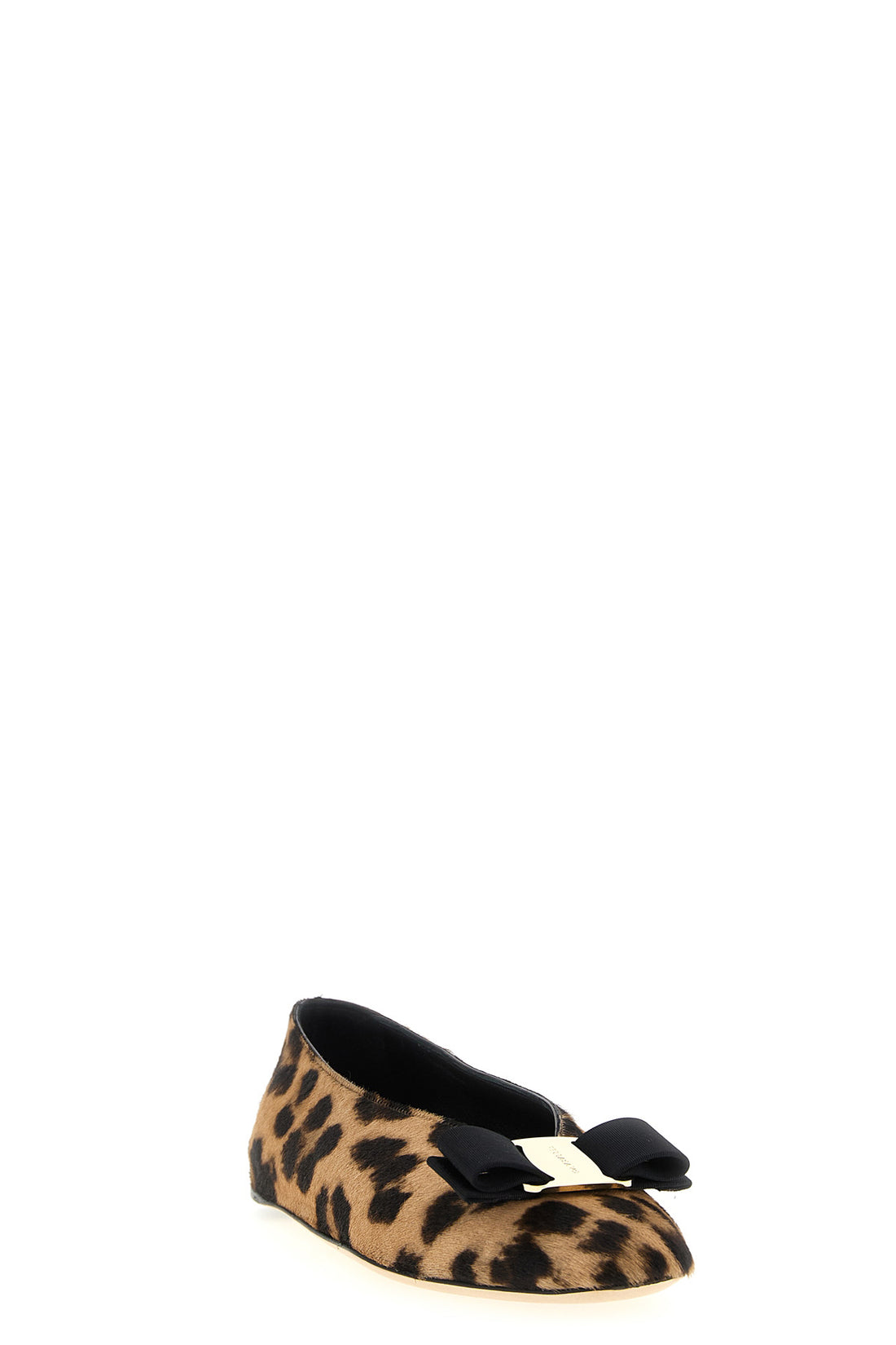 FERRAGAMO 5.5 vanna ballet flats in animal print pony hair