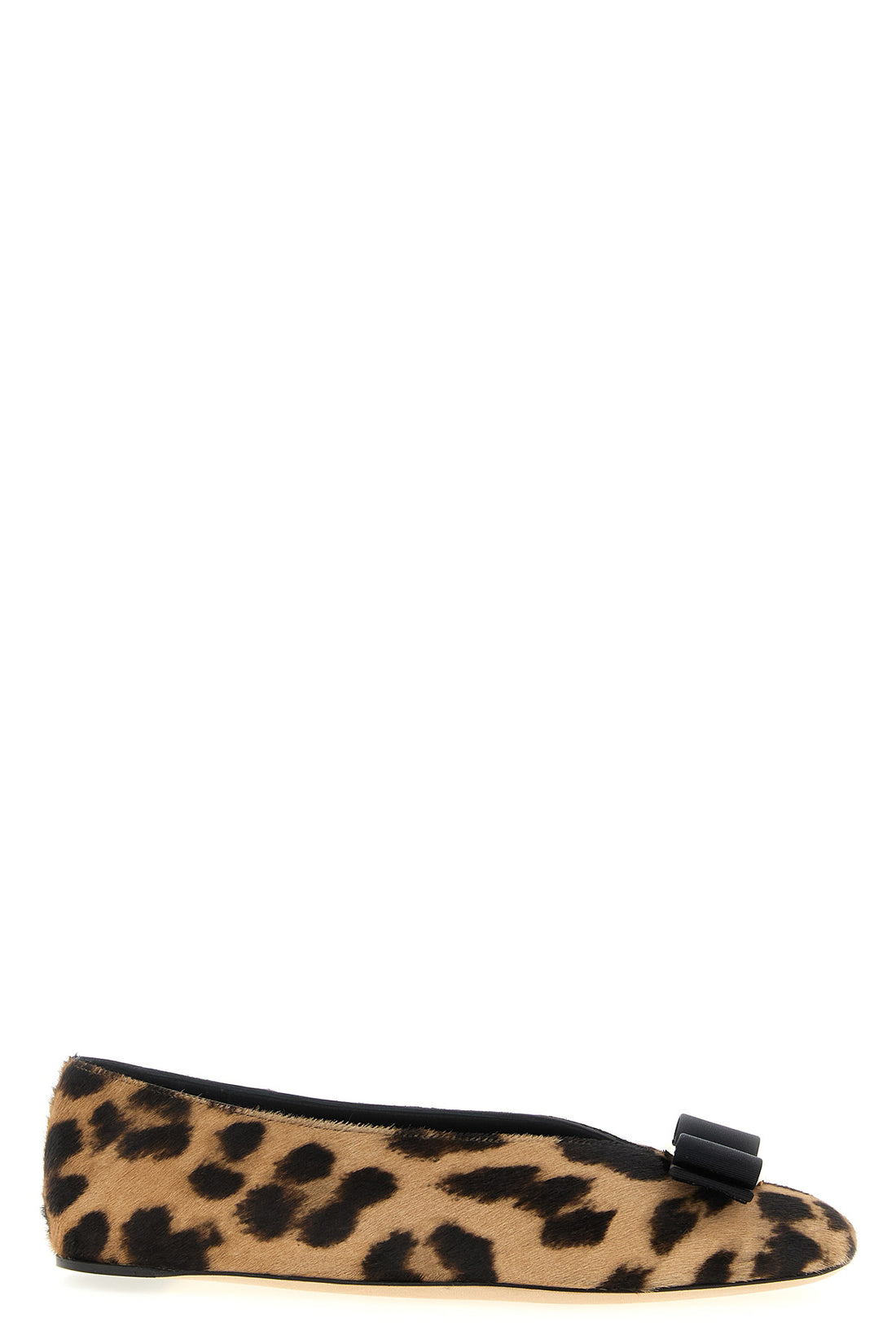 FERRAGAMO 5.5 vanna ballet flats in animal print pony hair