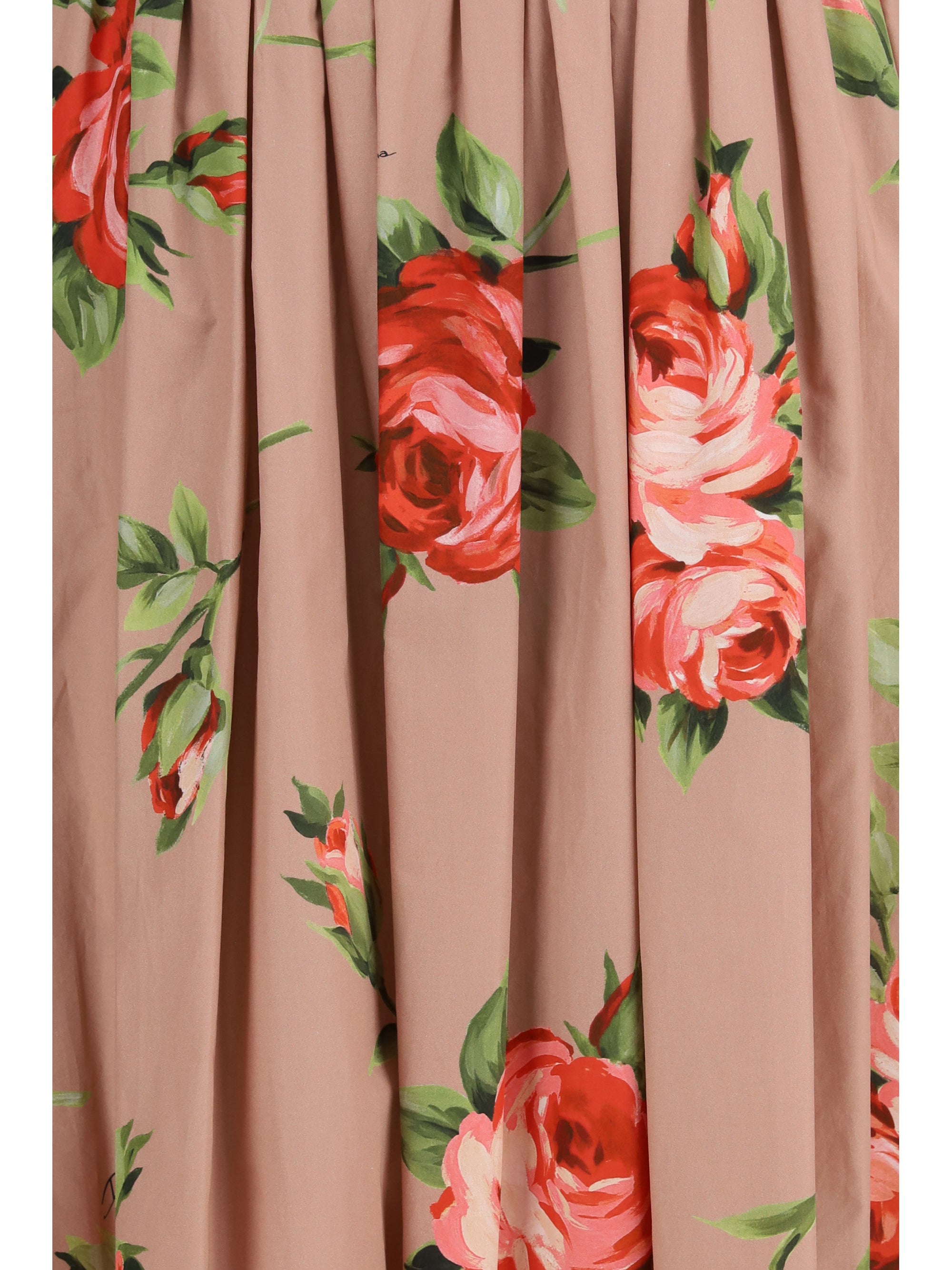DOLCE &amp; GABBANA 42 cotton dress with rose bouquet print 