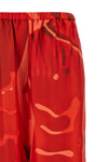 summer print silk pants