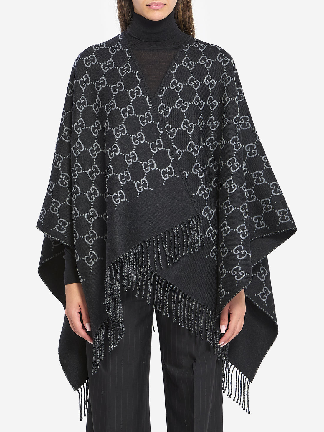 GUCCI OS gg wool jacquard cape