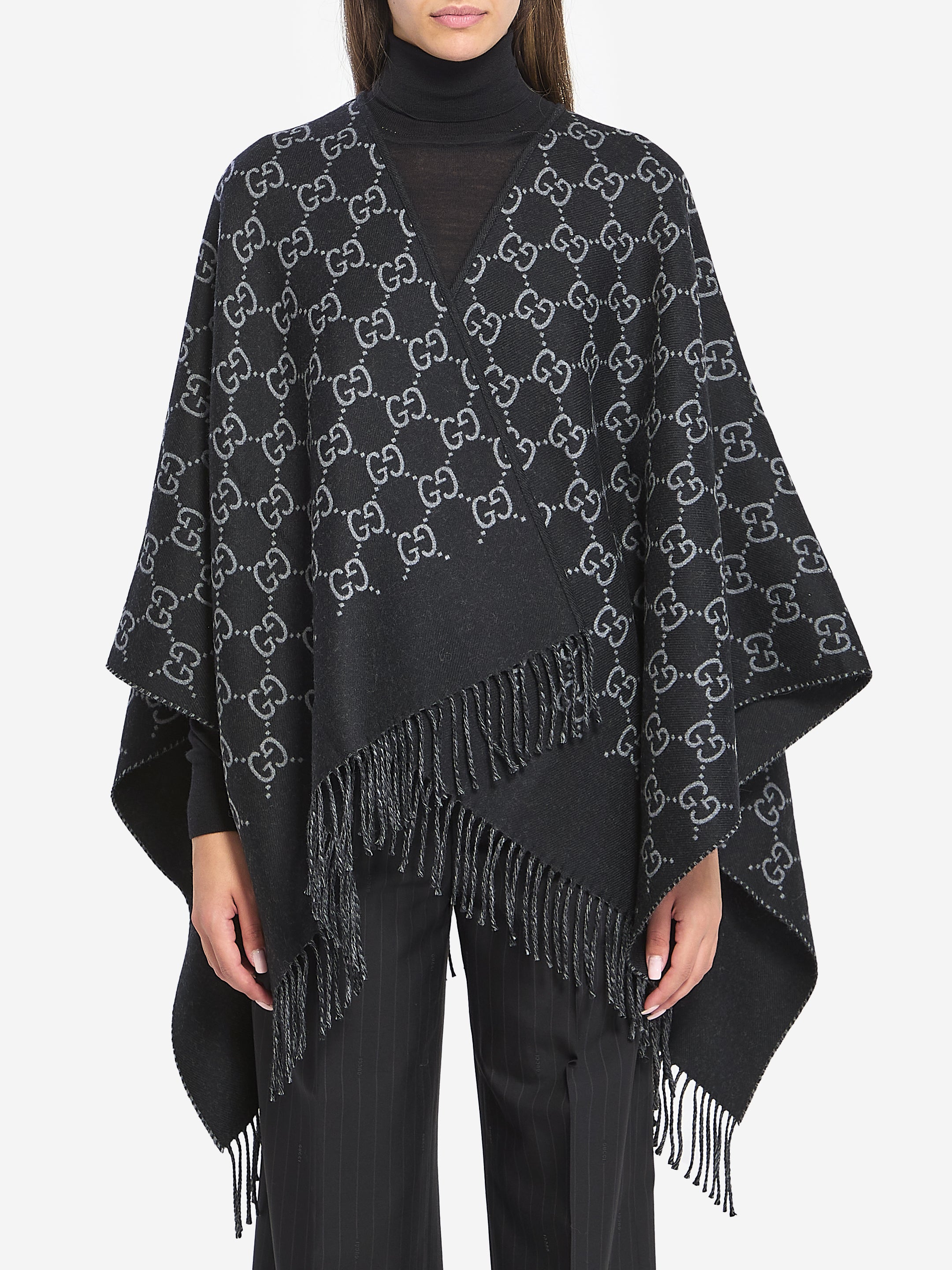 GUCCI OS gg wool jacquard cape