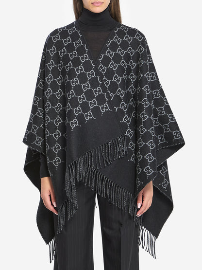 GUCCI OS gg wool jacquard cape
