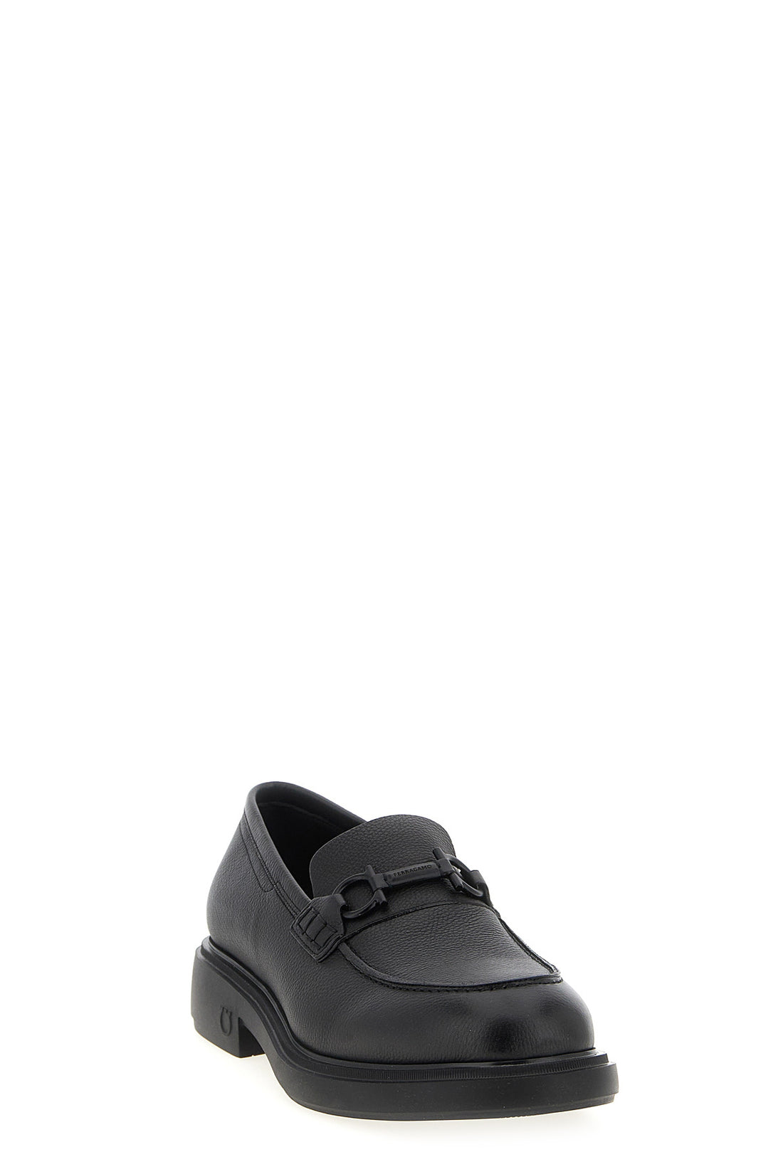 FERRAGAMO 7 arden hammered leather loafers