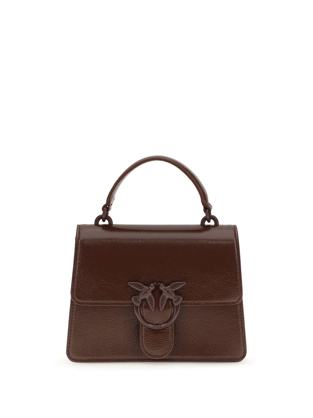 PINKO OS shiny leather love one top mini handbag