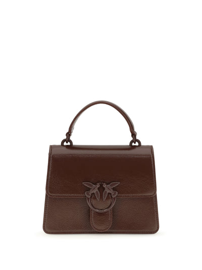 shiny leather love one top mini handbag