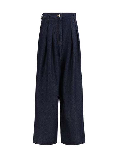 wide-leg jeans with pleats