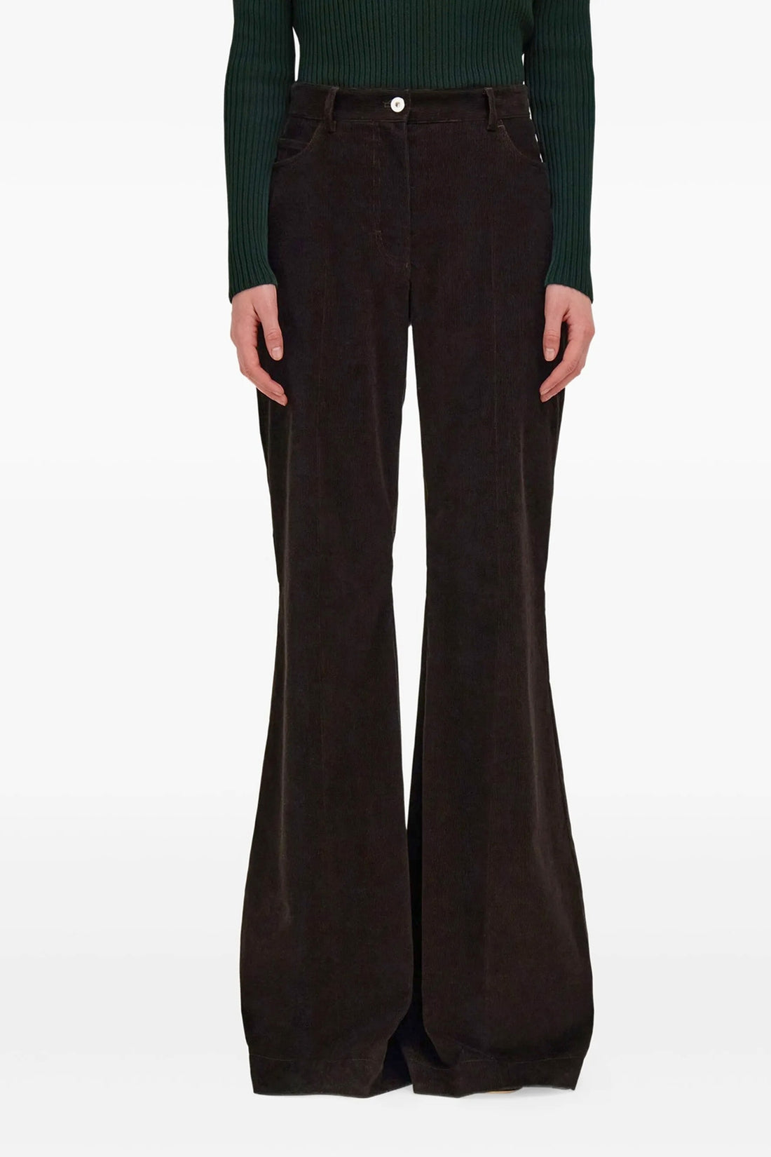 FERRAGAMO 42 striped velvet trousers