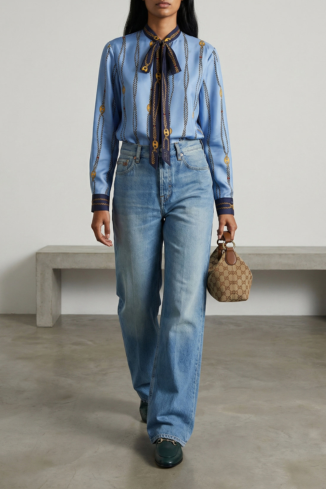 GUCCI 37 gucci jordaan leather loafers