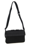 twins nylon crossbody bag in technical fabric and hammered leather