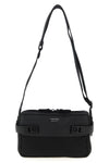 twins nylon crossbody bag in technical fabric and hammered leather