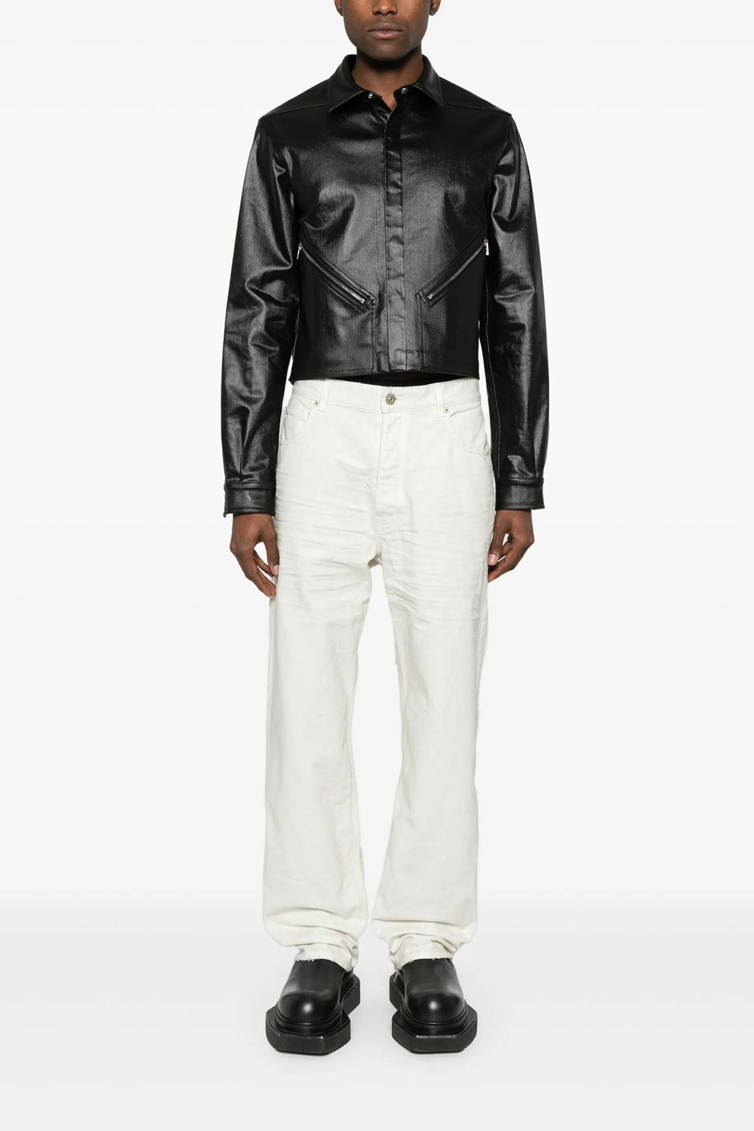 BALENCIAGA XS vintage wrinkled cotton denim jeans
