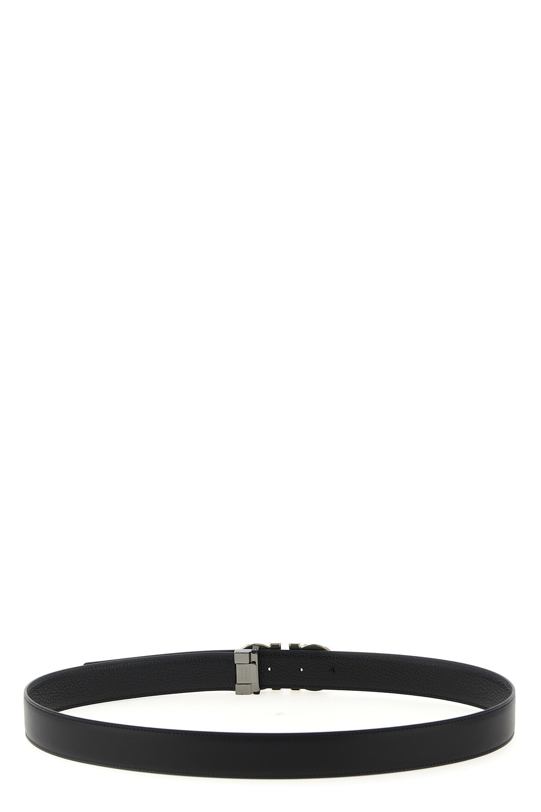 FERRAGAMO 110 cm reversible hammered and smooth leather belt