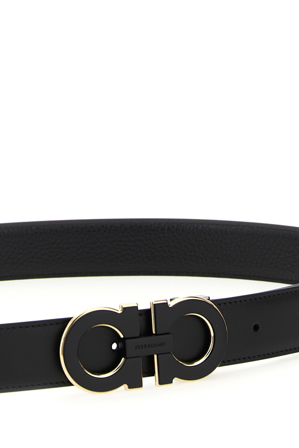 reversible hammered and smooth leather belt