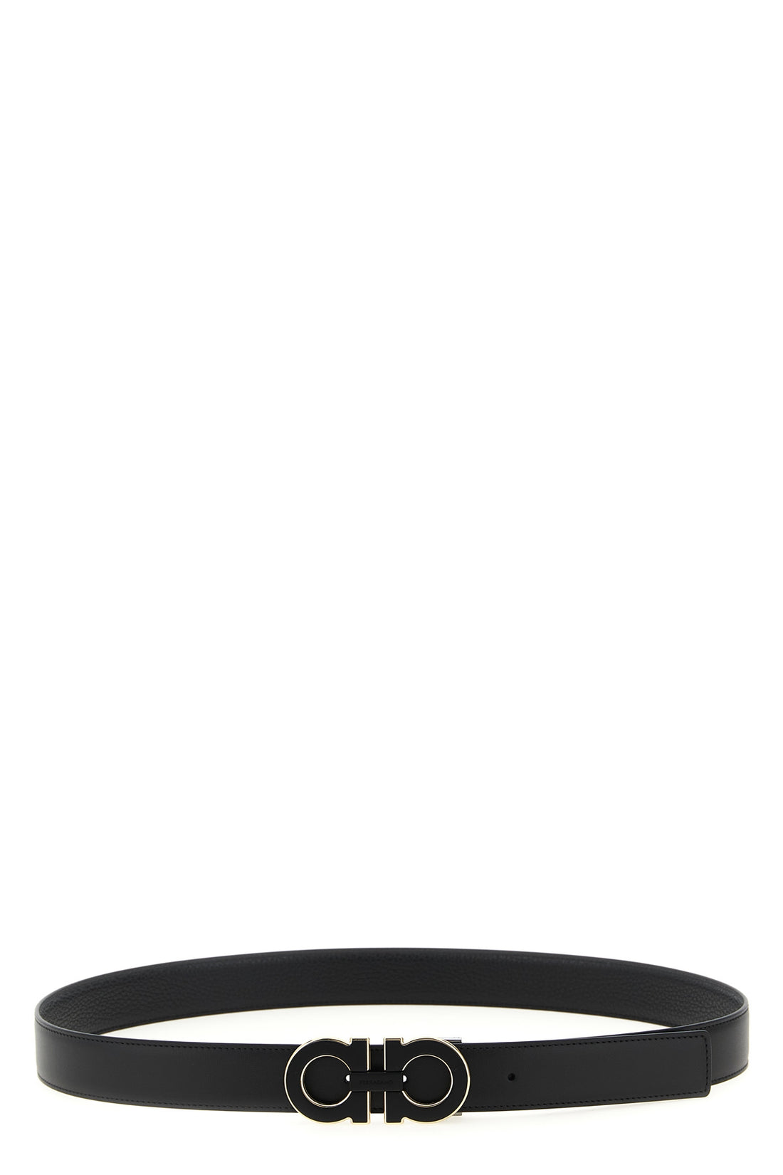 FERRAGAMO 110 cm reversible hammered and smooth leather belt