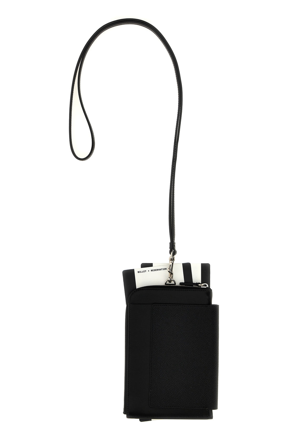 BALENCIAGA OS passport cell phone case in semi-matte textured calfskin leather