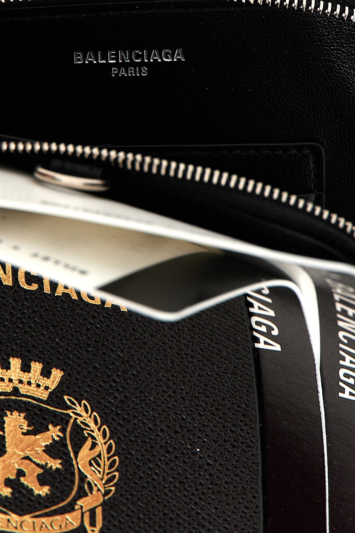 passport cell phone case in semi-matte textured calfskin leather
