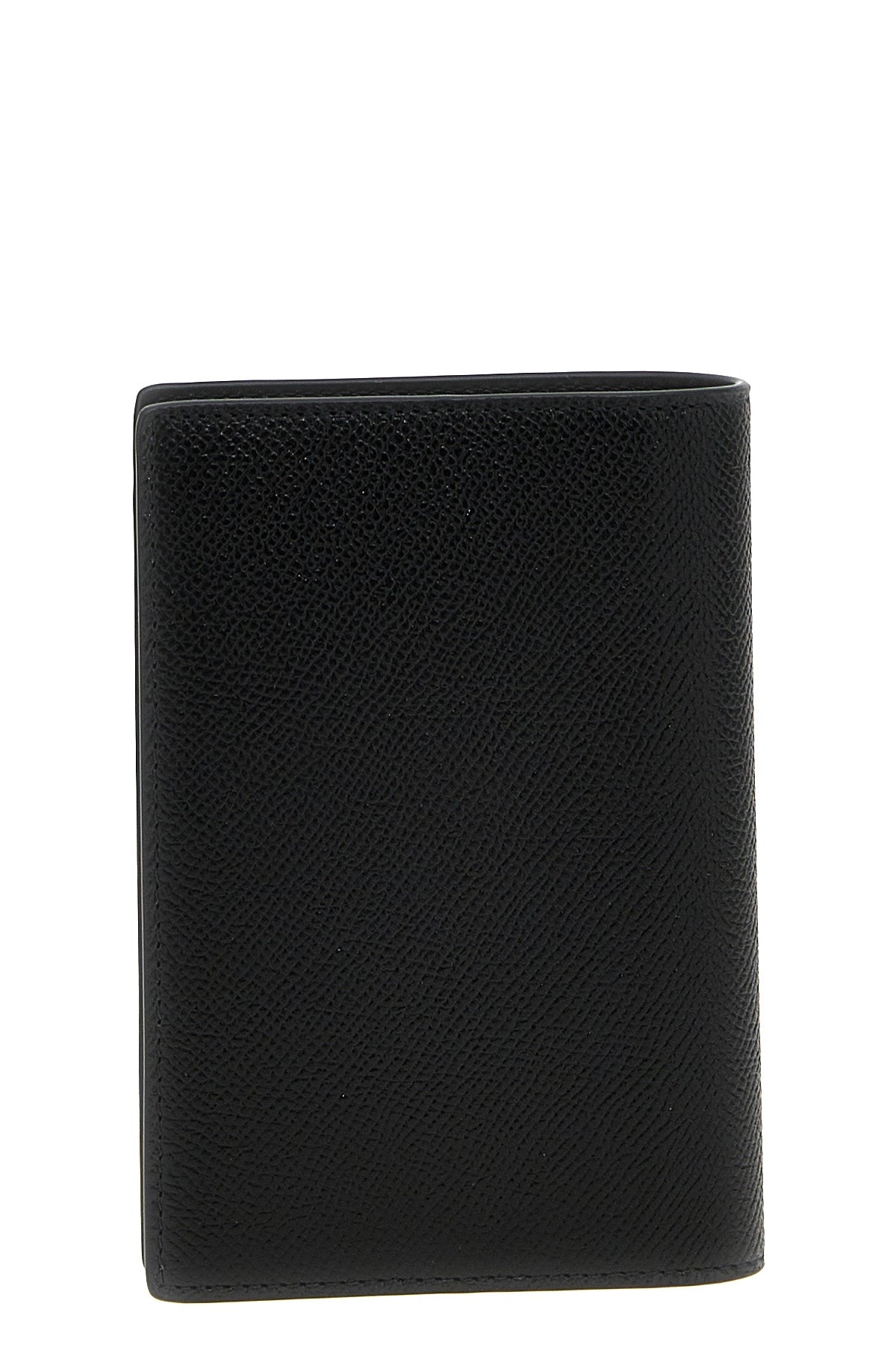 semi-matte textured calf leather passport holder