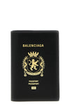 semi-matte textured calf leather passport holder
