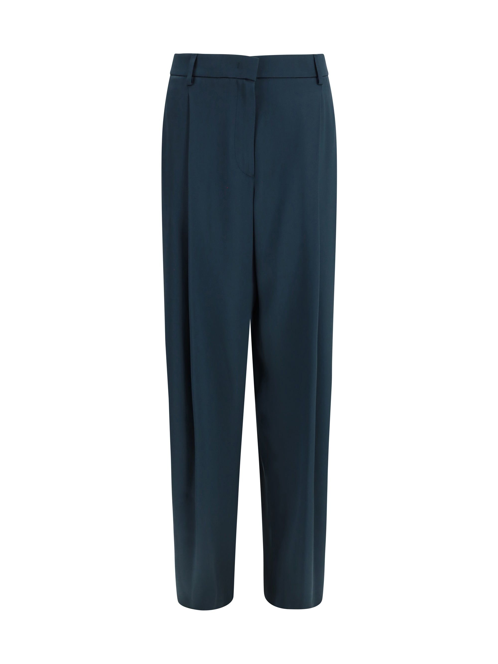 pleated silk pants
