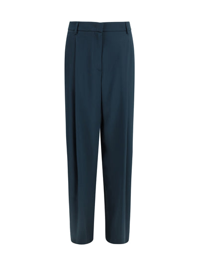 pleated silk pants