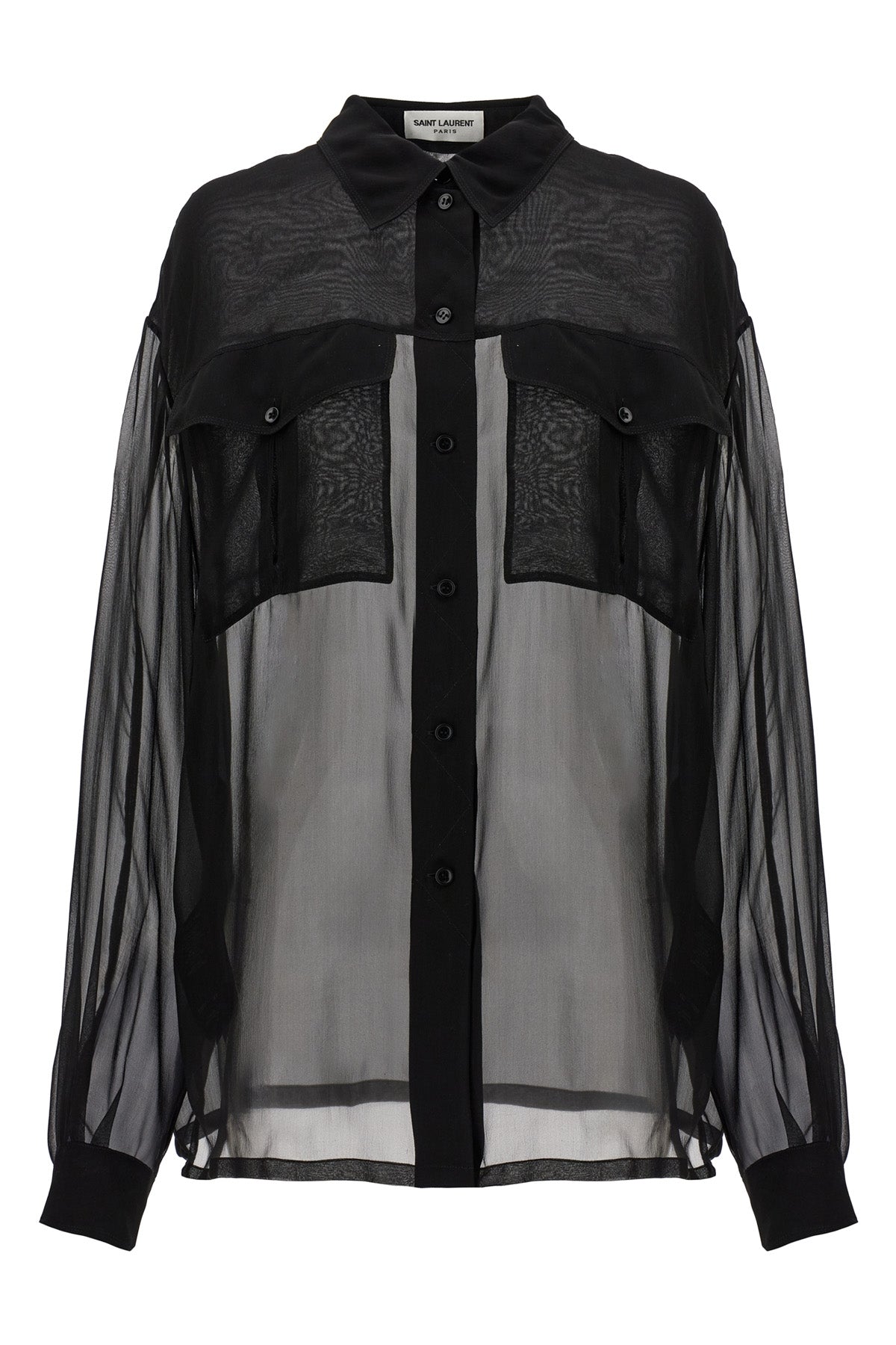 semi-transparent silk muslin shirt