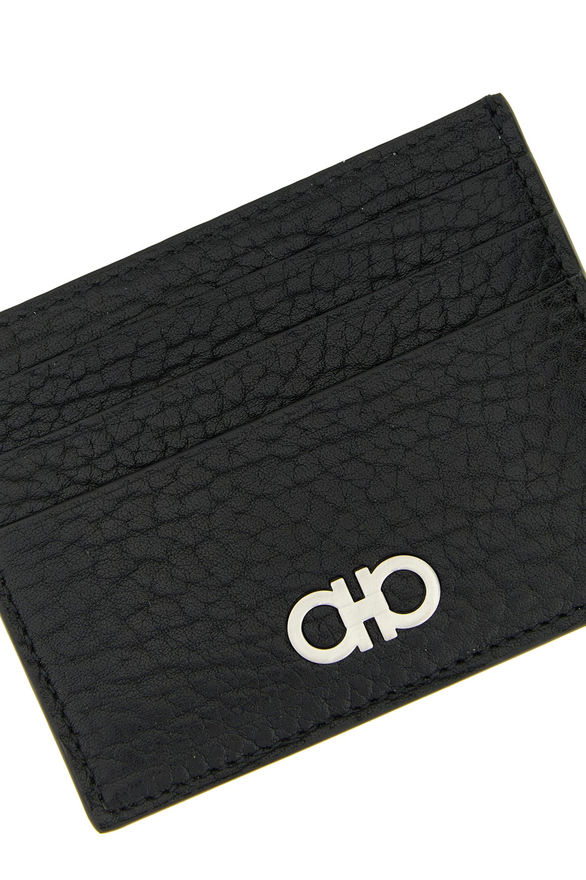 gancini card holder in treated calf leather