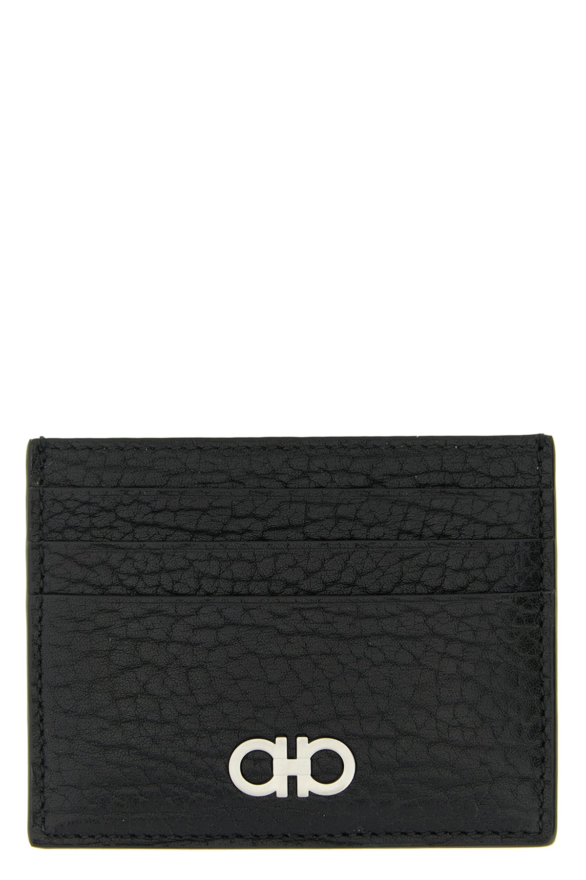 gancini card holder in treated calf leather