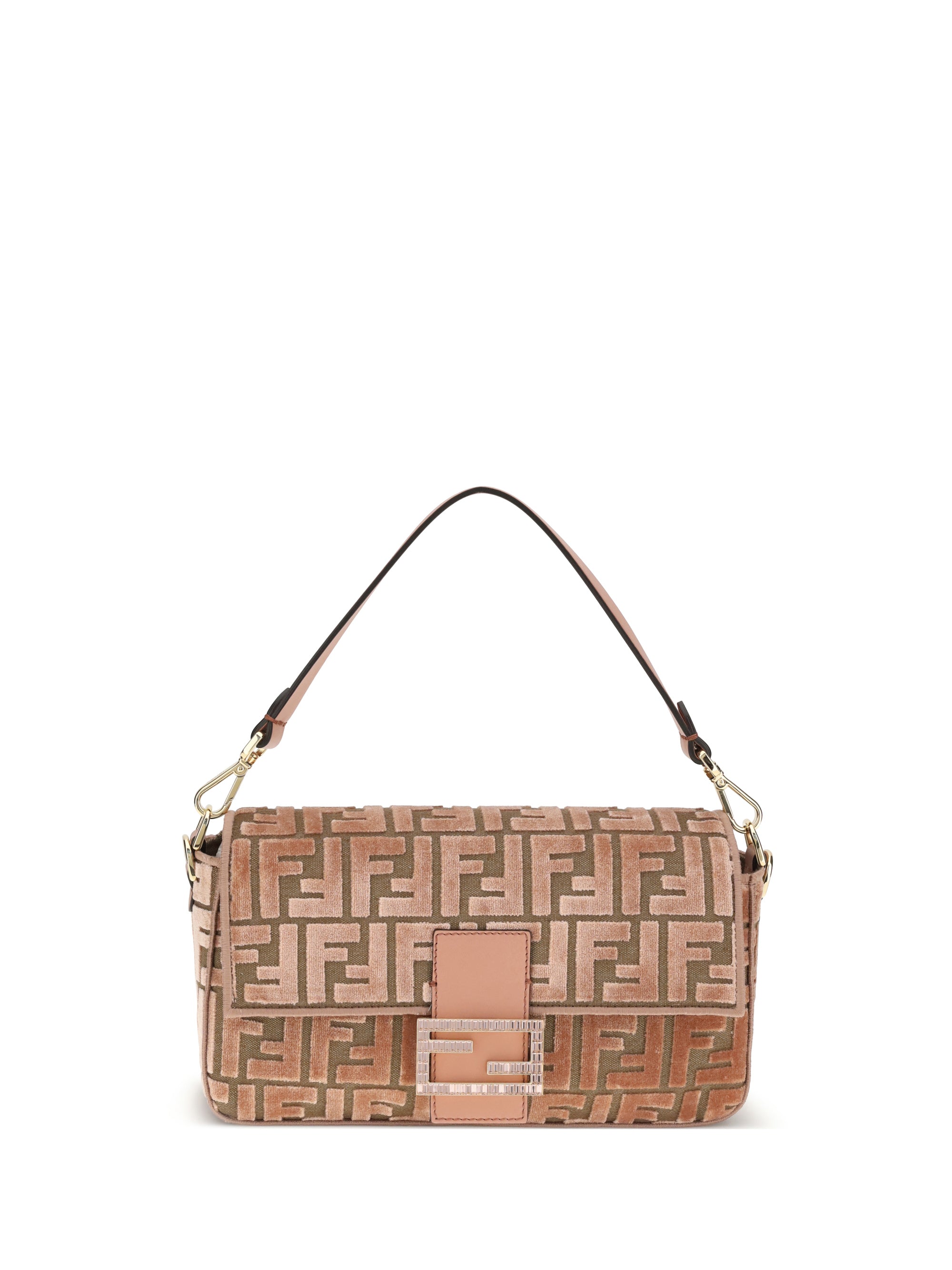 FENDI OS baguette velvet shoulder bag