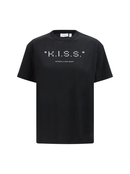 OFF-WHITE L kiss quote t-shirt 