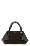 scarf th s handbag in suede and tone-on-tone smooth leather